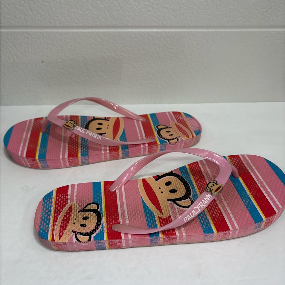 Paul Frank Vintage Flip Flops Women’s 7.5 Pink with Paul Frank Charm Accent - Picture 4 of 8